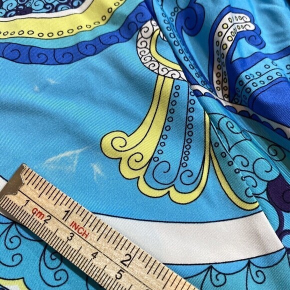 Trina Turk Womens Printed Blue Crew Neck Short Sleeve Blouse Top Size Small - Picture 7 of 10